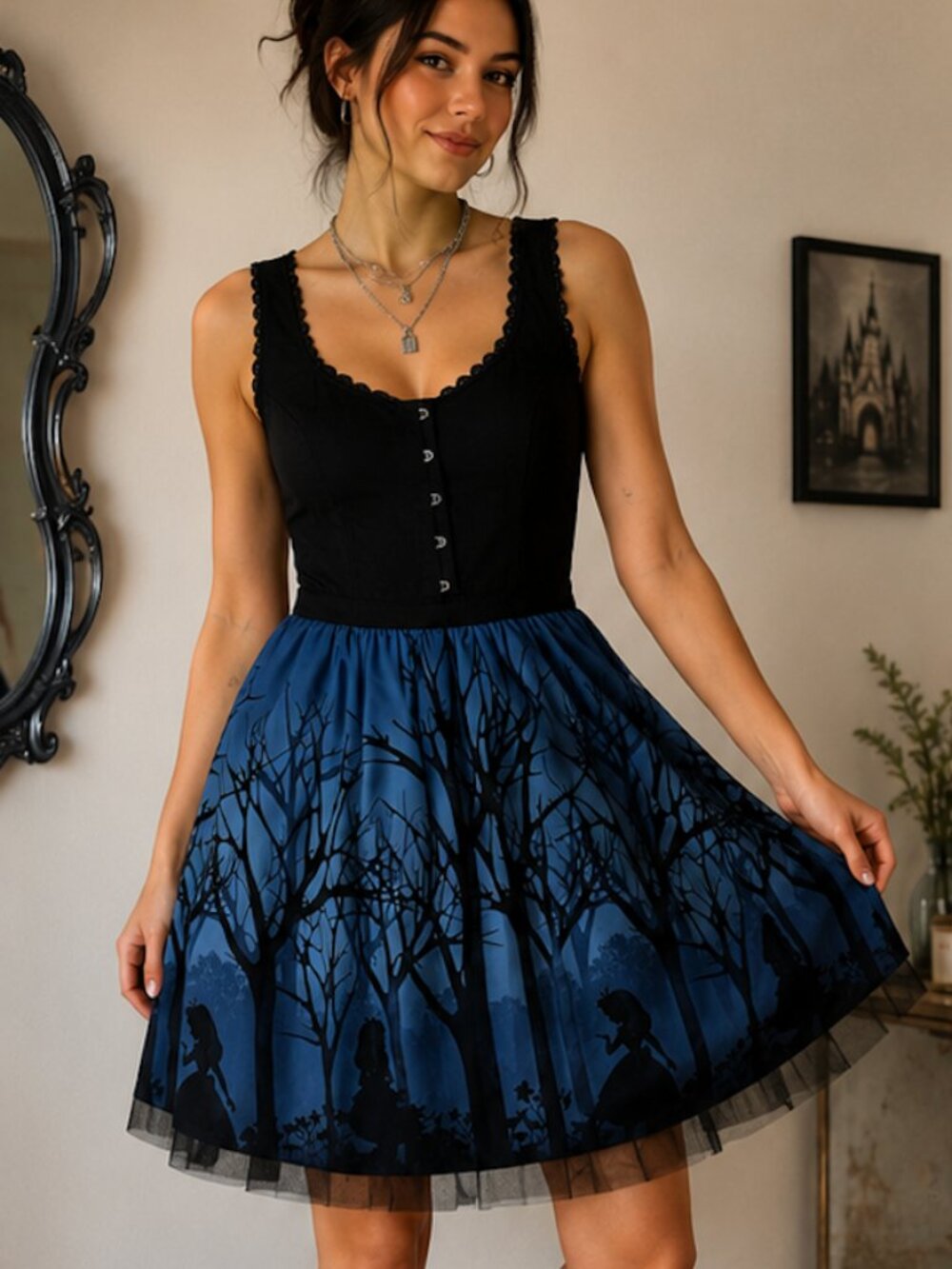 Disney Alice In Wonderland Silhouette Corset Dress from Hot Topic